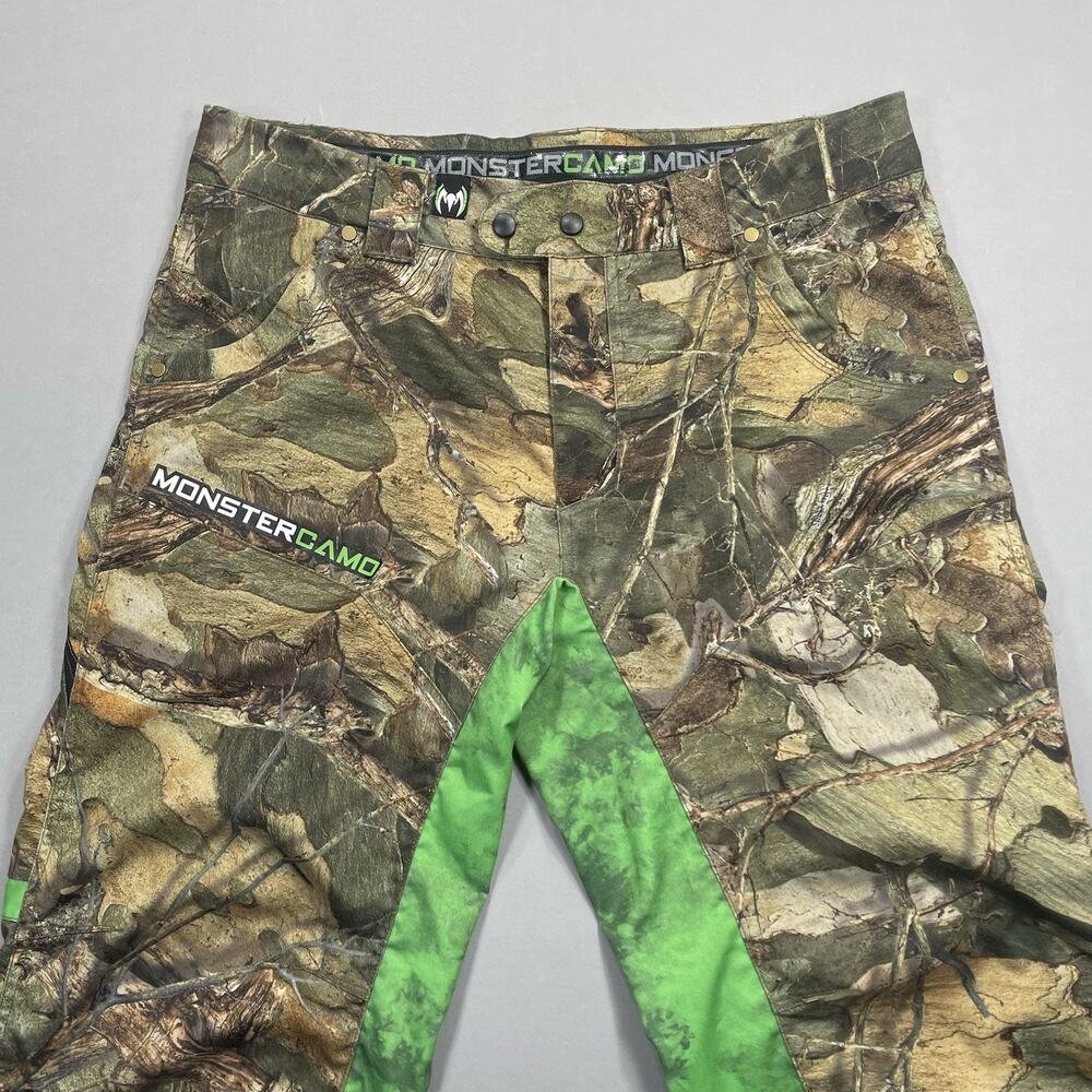 Monster Camo Pants Men’s 36x34+2 (37x34) Blood Flex Tex Tree Pattern Green